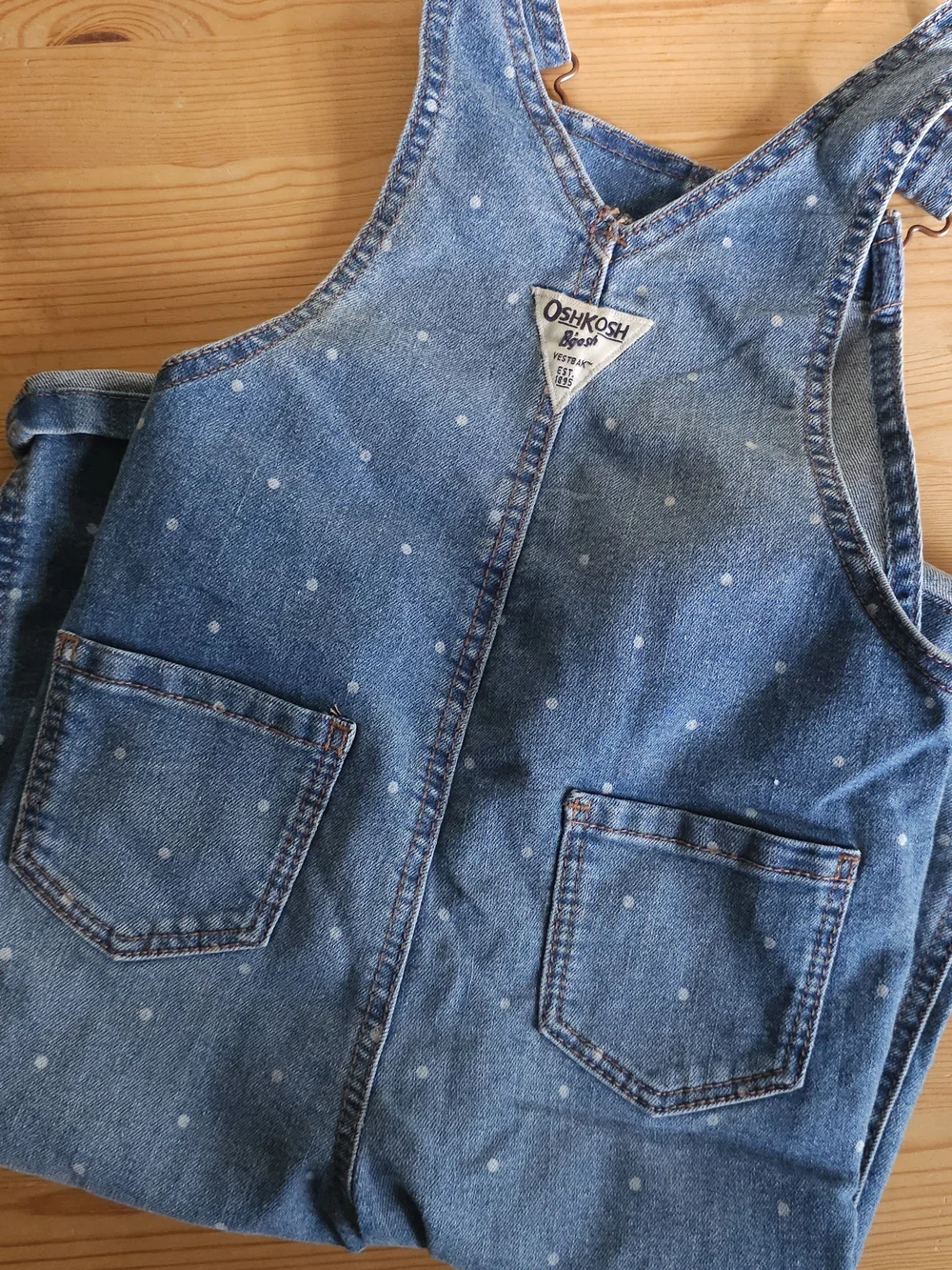 OshKosh Polka Dot Denim Overalls - Blue 3T